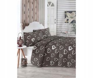 Prikrývka, prehozy na posteľ - Bronz SURCA 200X220 v dvojitých srdciach