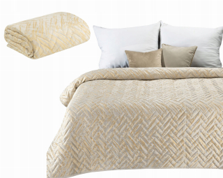 Prikrývka, prehozy na posteľ - Bedspread 220x240 Eurofirans Agata 1 krém+zlatý
