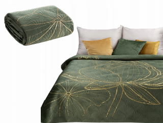Prikrývka, prehozy na posteľ - Bedspread 220x240 Eurofirany Lotos 4 Olive+Golden