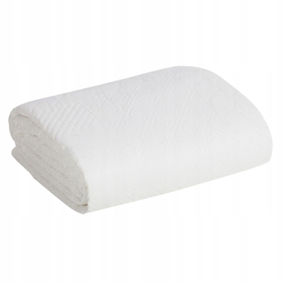 Prikrývka, prehozy na posteľ - Bunning 220x240 biela geometrická