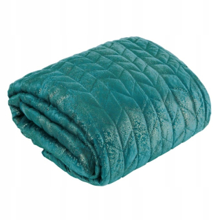 Prikrývka, prehozy na posteľ - Bedspread Agata 170x210 tyrkysová zlatá Eurofirany