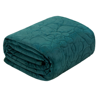 Prikrývka, prehozy na posteľ - Bunning Ariel 4 Welwet Dark Turquoise 220x240
