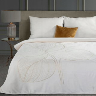 Prikrývka, prehozy na posteľ - Eurofirany Eurofirania Velor 200x150 cm White, Golden_0