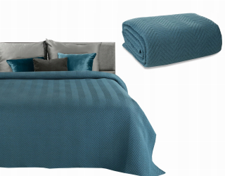 Prikrývka, prehozy na posteľ - Bedspread pre posteľ 200x220 Eurofirans Len 3 modrá