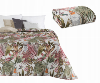 Prikrývka, prehozy na posteľ - Bedspread 200x220 Parrot Green+Pink