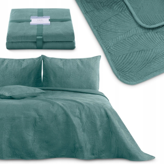 Prikrývka, prehozy na posteľ - Palsha Bedspread tyrkysová vyšívaná 240x260 a