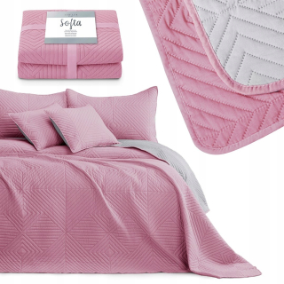 Prikrývka, prehozy na posteľ - Softa Bedspread 170x270 Svetelné ruže/strieborné/sivé amel