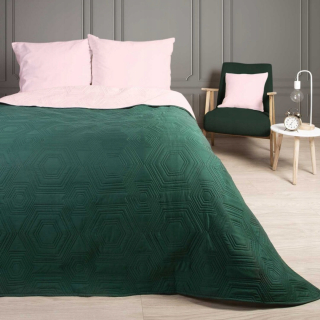 Prikrývka, prehozy na posteľ - Tara/Green+Svetlo ružová/200x220 Bedspread