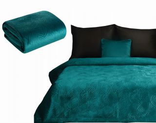 Prikrývka, prehozy na posteľ - Bedspread 280x260 Eurofirany Lili4 Turkus