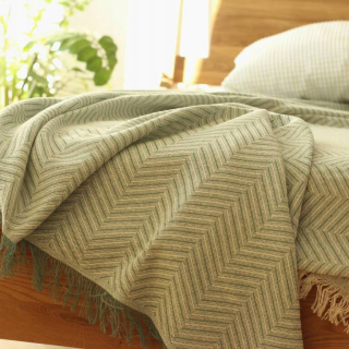 Prikrývka, prehozy na posteľ - Bavlnená posteľná bielizeň 230x260 zelená veľká šalvia