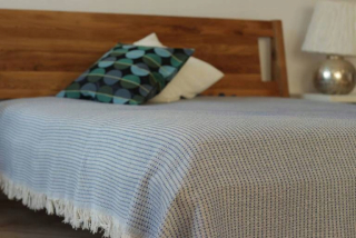 Prikrývka, prehozy na posteľ - Bavlnená posteľná posteľná karta 230x260 NAVY MODRÉ