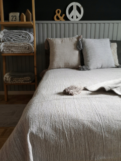 Prikrývka, prehozy na posteľ - Bavlnená posteľná posteľ Boho Loft 200x220 béžová melange