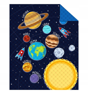 Prikrývka, prehozy na posteľ - Detská lôžka na posteľnej vesmírnej planéte 170x210