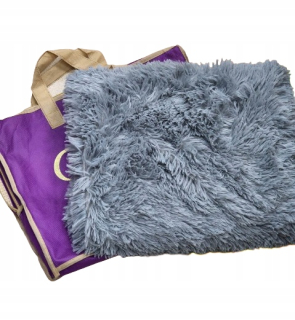Prikrývka, prehozy na posteľ - Bedspread čierna talianska 220x240 dvojitá chlpatá chlpatá