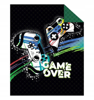 Prikrývka, prehozy na posteľ - Detská mládežnícka podložka 170x210 Gamer Pad