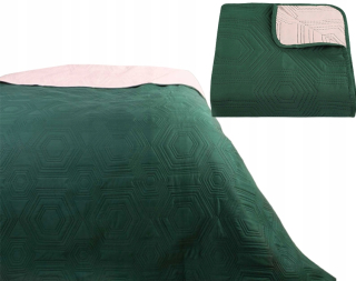 Prikrývka, prehozy na posteľ - Bedspread 200x220 dvojitá ružová zelená