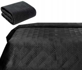 Prikrývka, prehozy na posteľ - Bedspread for Bed 280x260 Black Welvet Eurofirana