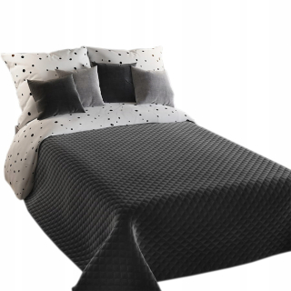 Prikrývka, prehozy na posteľ - Bedspread 170x210 Velvet Velor Black Velor