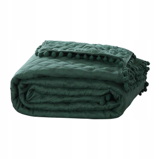 Prikrývka, prehozy na posteľ - Prešívaný prehoz 160x220 Fľaša zelená