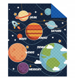 Prikrývka, prehozy na posteľ - Bedspread 170x210 prešívaná vesmírna planéta