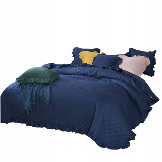 Prikrývka, prehozy na posteľ - Bedspread 200x220 Ruffy Navy Blue