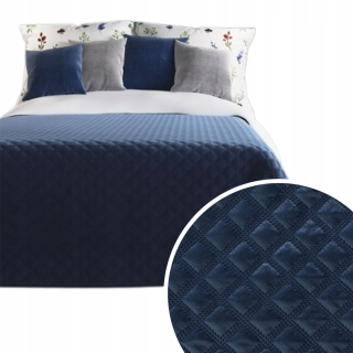 Prikrývka, prehozy na posteľ - Bedspread 220x240 cm Navy Blue prešívaná