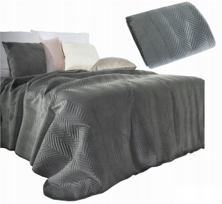 Prikrývka, prehozy na posteľ - Bedspread pre posteľ 230x260 Eurofirany Sofia Graphite