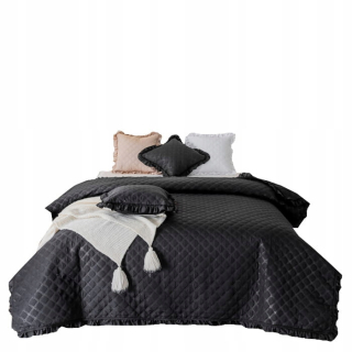 Prikrývka, prehozy na posteľ - Slepé posteľné posteľné postele 240x220 Ruffy Black