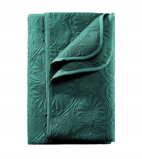 Prikrývka, prehozy na posteľ - Leila Bedspread tmavo zelená 220x200
