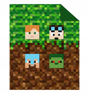 Prikrývka, prehozy na posteľ - Posteľná lôžka pre herný ventilátor Minecraft 170x210