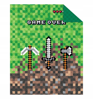 Prikrývka, prehozy na posteľ - Blokovaná posteľ pre mládežnícke posteľ pixely meč 170x210
