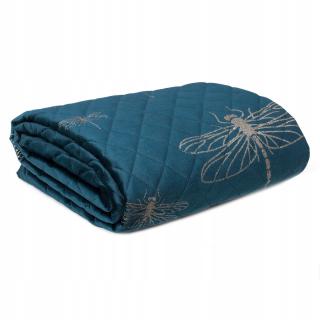Prikrývka, prehozy na posteľ - Slepá na posteli Velvet 220x240 Lori, tmavý -Curruso