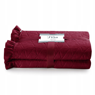 Prikrývka, prehozy na posteľ - Falbany Bedspread na červenej posteli 170x210