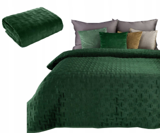 Prikrývka, prehozy na posteľ - Blocate Velvet 170x210 Eurofirany Ria 3 c. Zelená