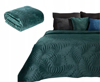 Prikrývka, prehozy na posteľ - Bedspread Velvet 170x210 Eurofirany Ria 4 c. Tyrkysová