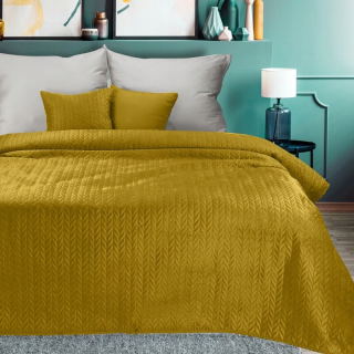 Prikrývka, prehozy na posteľ - Bedspread Velvet 200x220 Si luiz 4 horčica