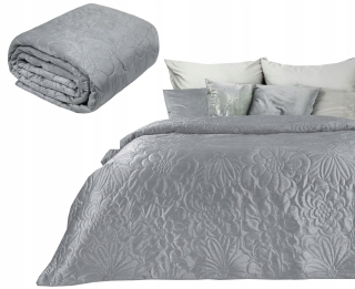 Prikrývka, prehozy na posteľ - Bedspread Velvet 220x240 Eurofirany Ariel 4 Stal