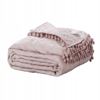 Prikrývka, prehozy na posteľ - Zlepšenie s pompoms 220x240 Powel Pink Pompoms