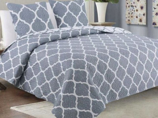 Prikrývka, prehozy na posteľ - Blokované tavira vankúšmi 220x240 Meridian Grey