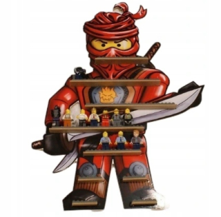 Polica do detskej izby - Polička poličky pre police ninja pre bloky, ktoré zodpovedajú páske LEGO