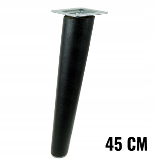 Nábytkové nožičky - Drevená noha Foot Buk čierna šikmá súprava 45 cm