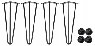 Nábytkové nožičky - Vlasovňa 3 Nábytok nohy čierna B = 406 mm - 4 ks