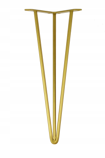 Nábytkové nožičky - Vlasovňa pôvodná zlatá kovová noha 36 cm