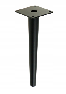 Nábytkové nožičky - Oceľová noha rovná čierna, podkrovie, k stolu 71 cm