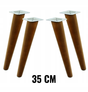 Nábytkové nožičky - Drevené bukové nohy šikmé orechy 35 cm
