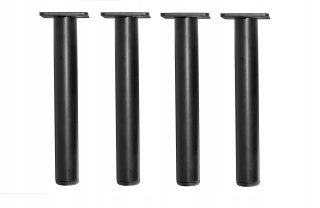 Nábytkové nožičky - Nábytkové nohy 20 cm okrúhle čierne podkrovie x 4 ks