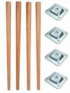 Nábytkové nožičky - Nábytkové nohy pre drevený stôl surové 72 cm buk