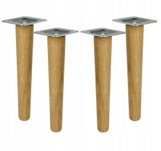 Nábytkové nožičky - Nohy drevených dubových nôh jednoduché 20 cm set