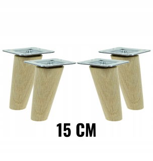 Nábytkové nožičky - Nohy dreveného dubu, šikmú dubovú súpravu 15 cm