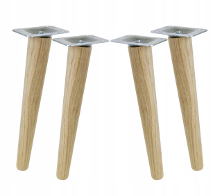 Nábytkové nožičky - Nohy, drevený dub, šikmé nohy, sada 21 cm